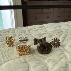 Gold and Silver Statement Rings Set